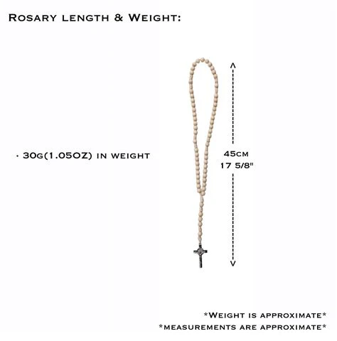 Beige Wooden Paracord Rosary, Rugged Rosary, Kids, Handmade, Catholic Baptism, Communion, Confirmation, Cord Rosary, St Benedict Crucifix - Image 3