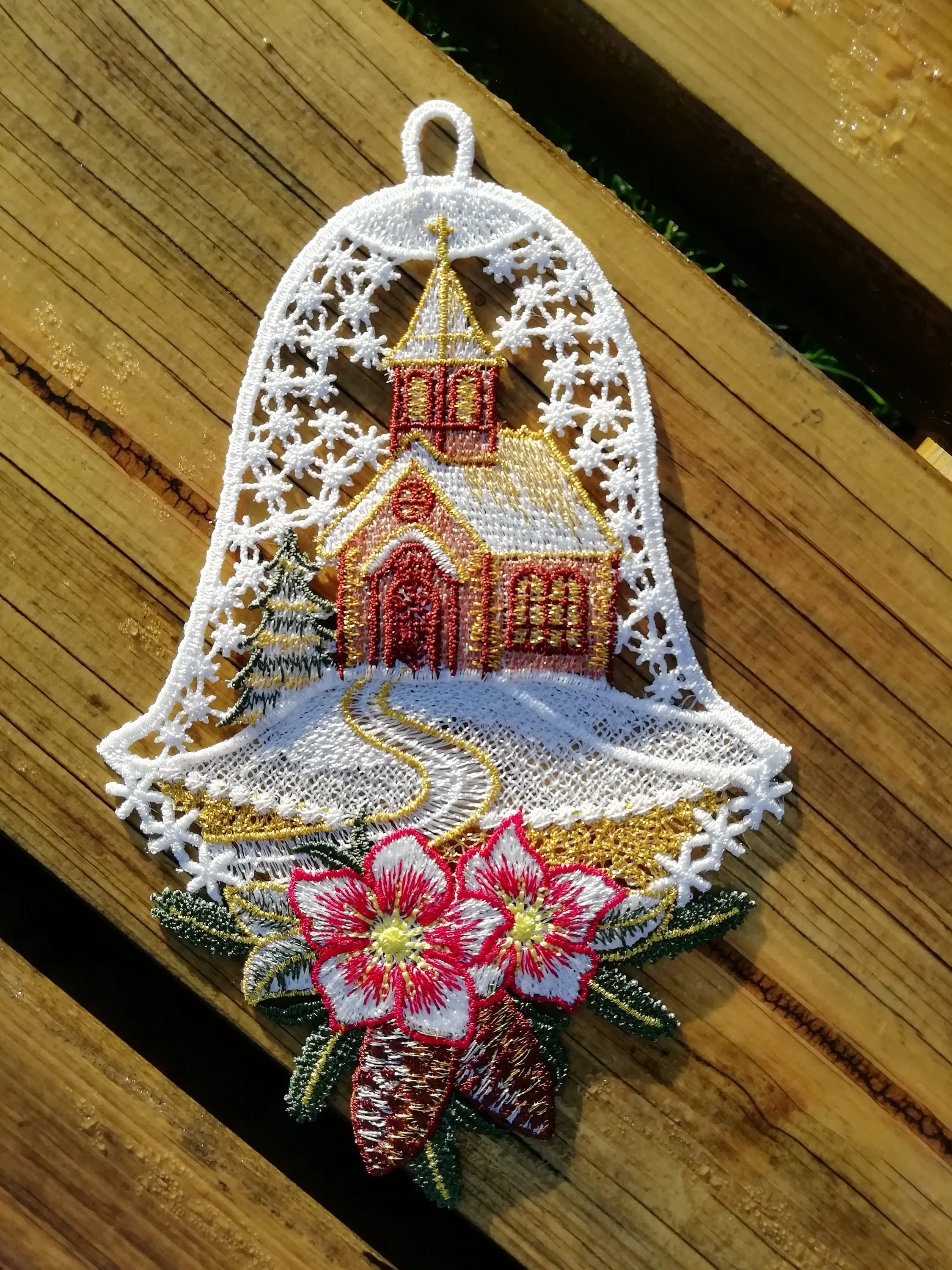 Christmas Bell, Church Bell, Free standing lace, Church decoration, Christmas decoration, Home decoration, Care Home decoration, Nursery - Image 4