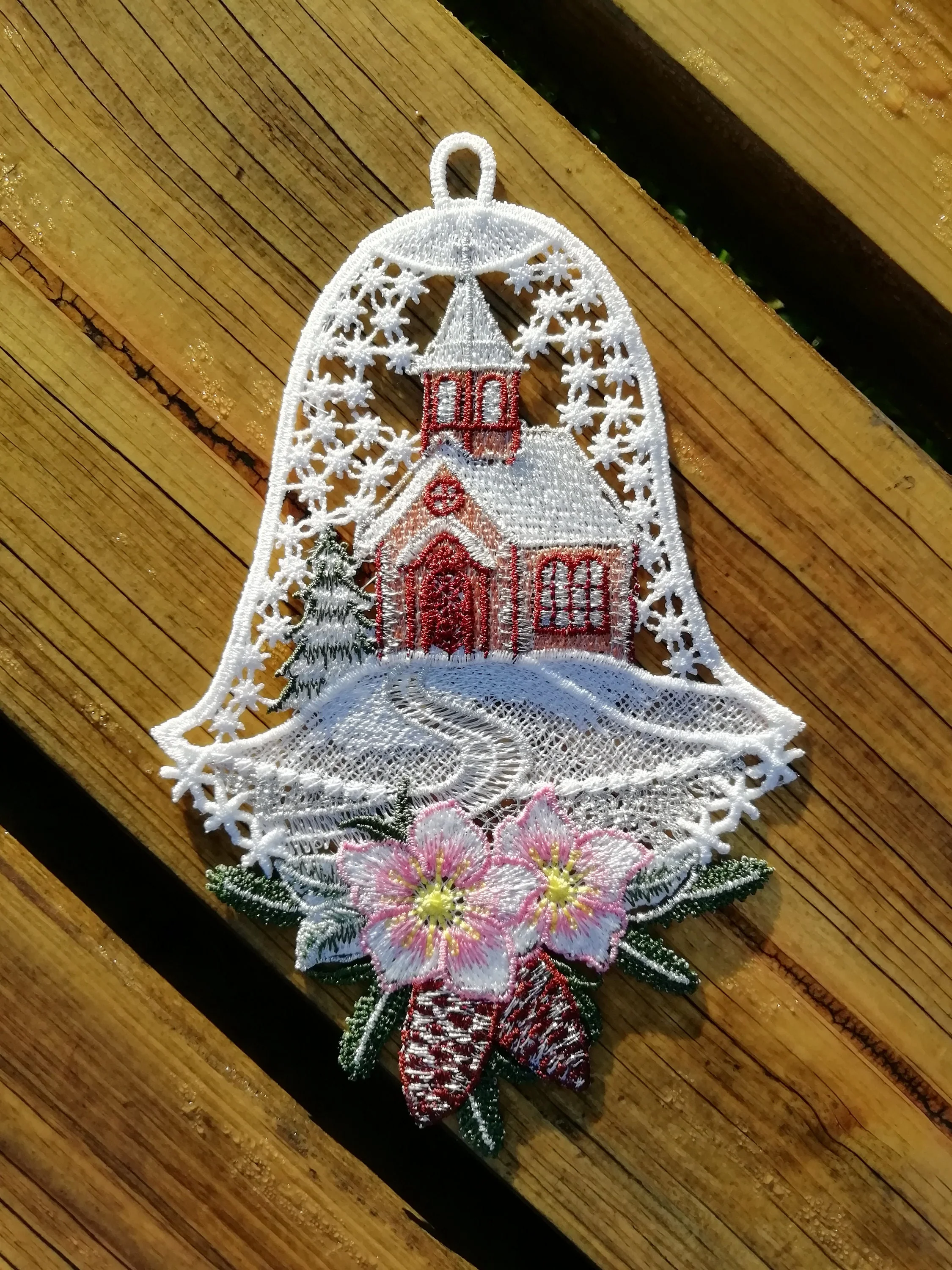 Christmas Bell, Church Bell, Free standing lace, Church decoration, Christmas decoration, Home decoration, Care Home decoration, Nursery - Image 5