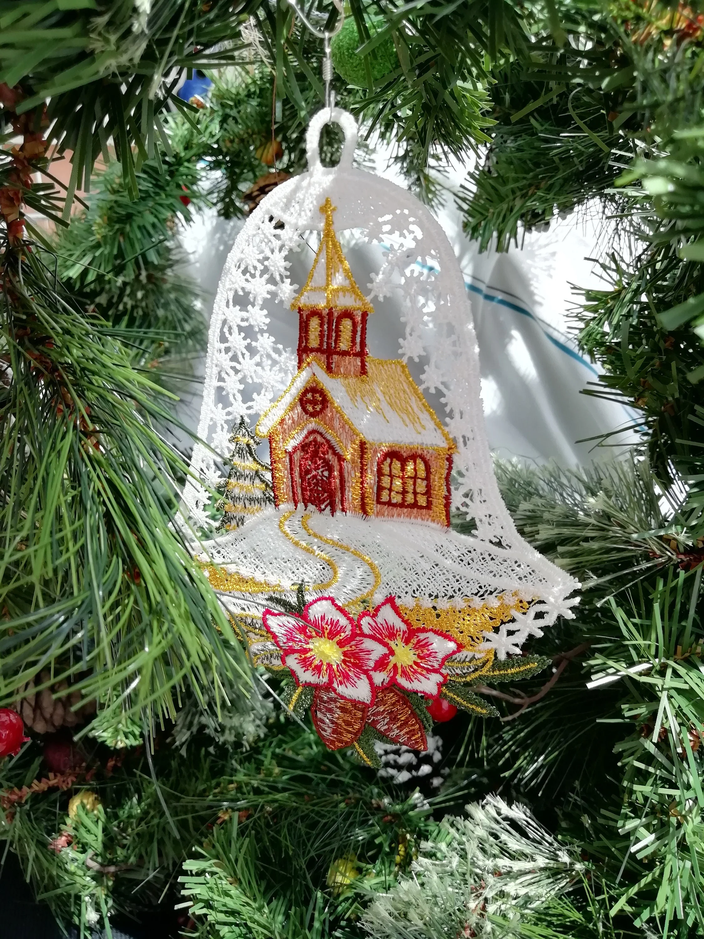 Christmas Bell, Church Bell, Free standing lace, Church decoration, Christmas decoration, Home decoration, Care Home decoration, Nursery - Image 6