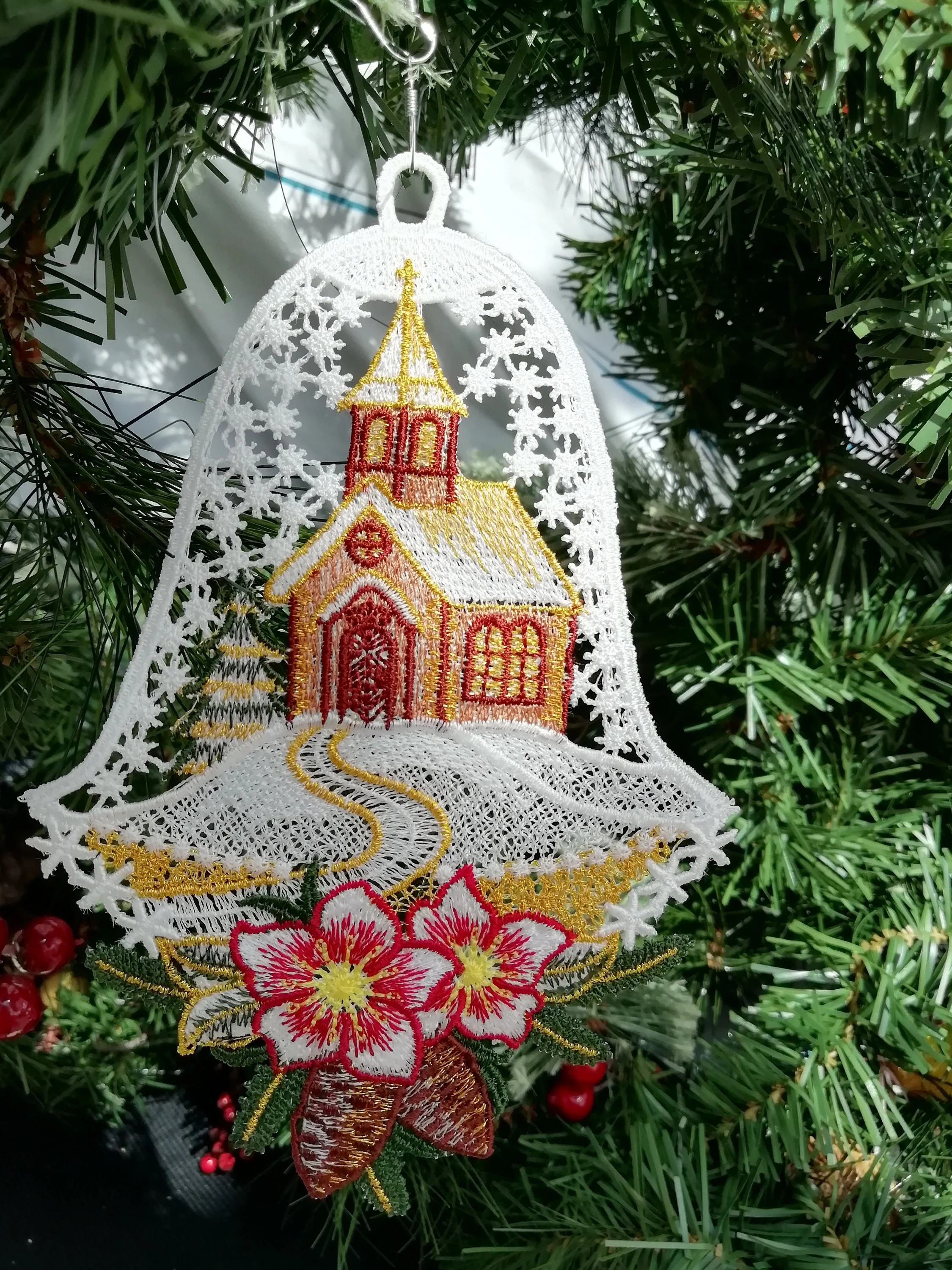 Christmas Bell, Church Bell, Free standing lace, Church decoration, Christmas decoration, Home decoration, Care Home decoration, Nursery - Image 9