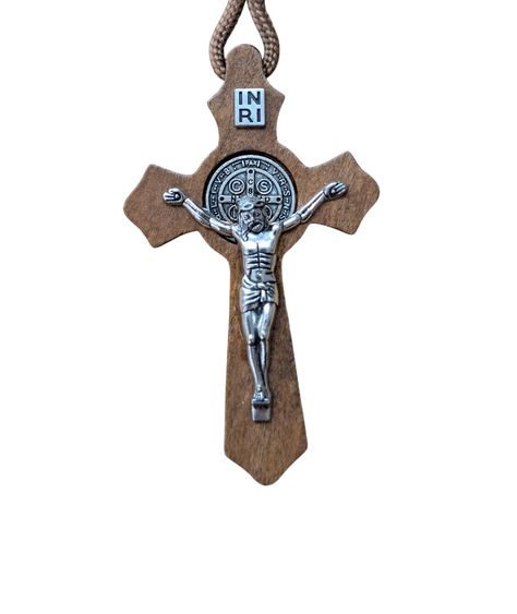 Light brown Wooden Paracord Rosary, Rugged Rosary, Kids, Handmade, Catholic Baptism, Communion, Confirmation, Cord Rosary, St Benedict Crucifix - Image 3
