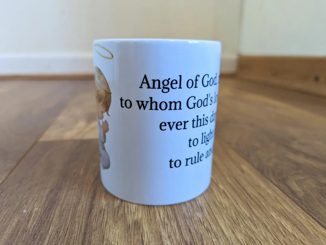 Morning prayer mug, Guardian angel, Morning prayer, Catholic gift, Stocking stuffer, Christmas present, Communion, Confirmation, Baptism - Image 3