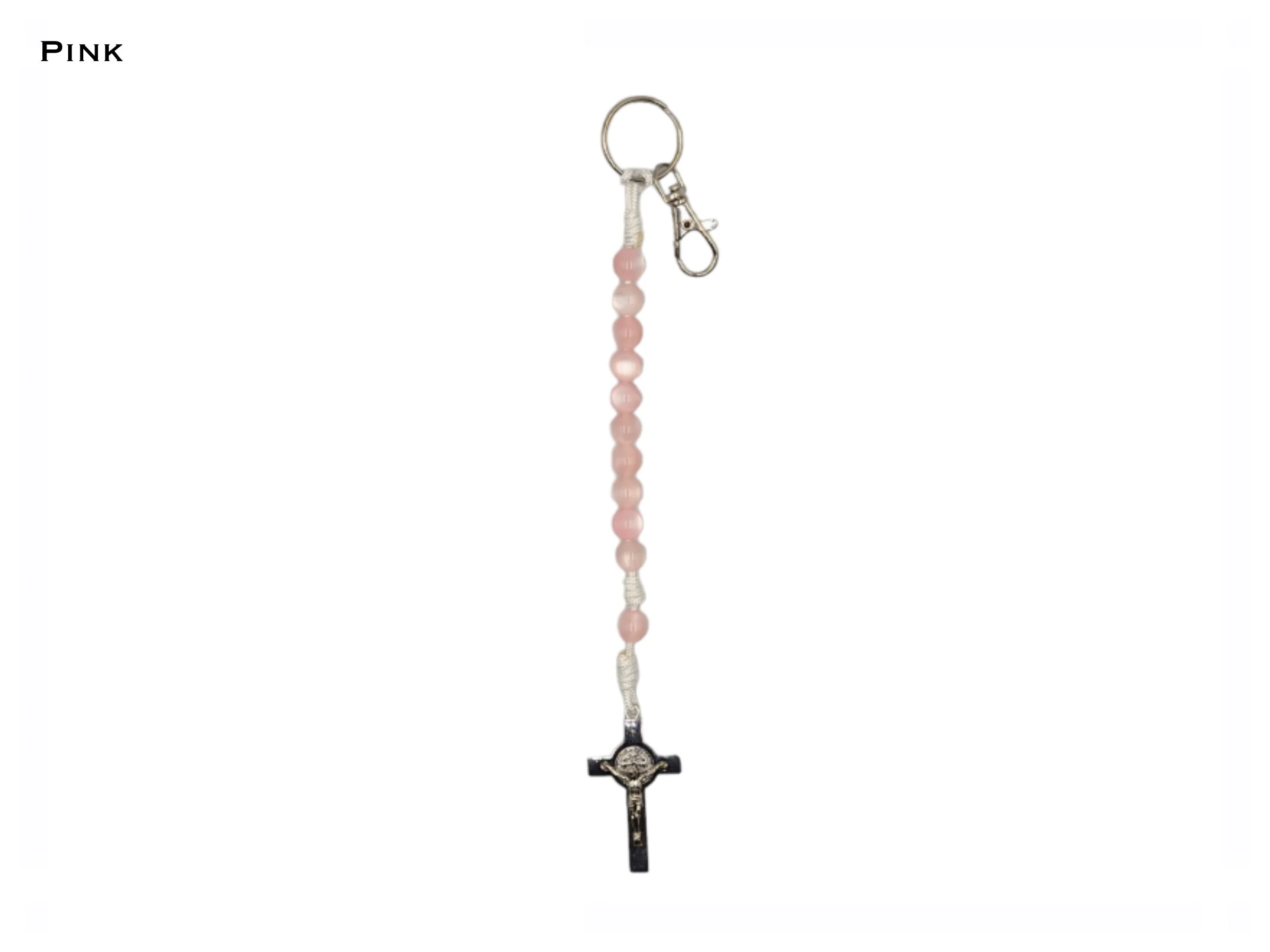 Paracord Rosary keyring, One decade metal & knot Rosary, Strong, Catholic Rosary, Pilgrimages, Knotted Rosary, Unbreakable, Waterproof - Image 4