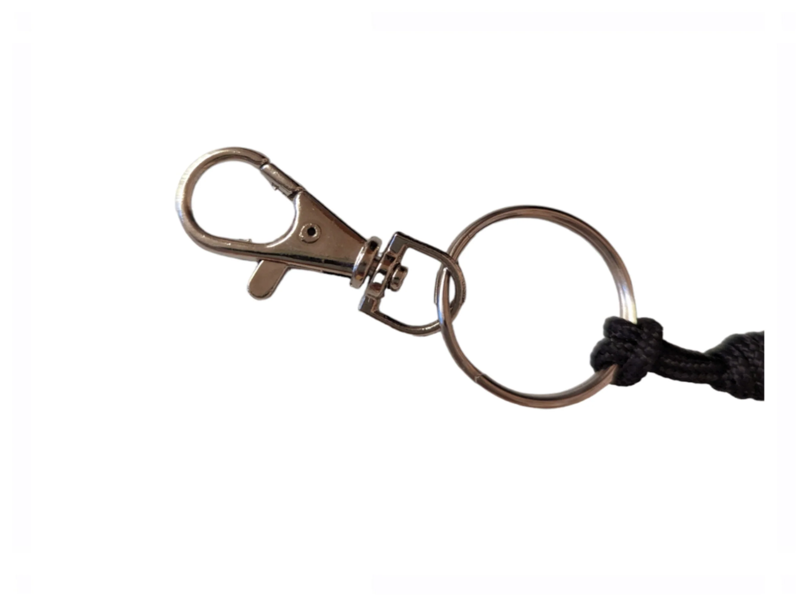 Paracord Black Rosary keyring, Black St Benedict crucifix, One decade metal & knot Rosary, Strong, Catholic Rosary, Pilgrimages, Knotted Rosary, Unbreakable, Waterproof - Image 4