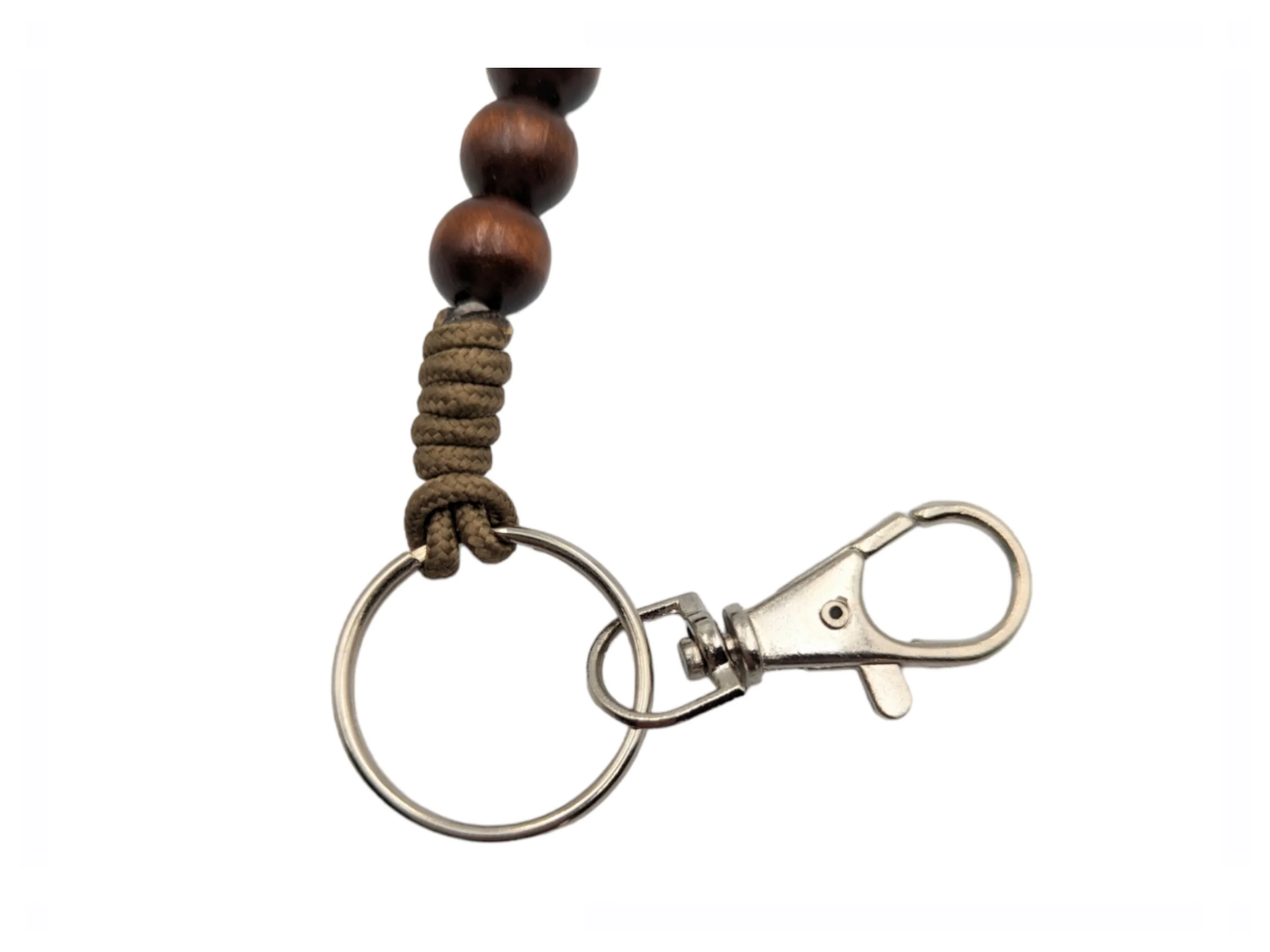 Paracord Brown Rosary keyring, One decade metal & knot Rosary, Strong, Catholic Rosary, Pilgrimages, Knotted Rosary, Unbreakable, Waterproof - Image 3