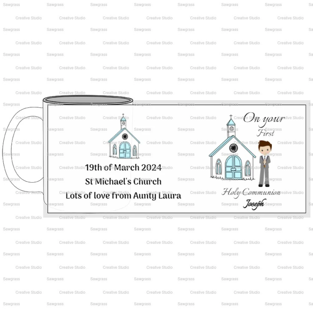 Personalized Holy Communion Mug, Catholic Mug, Religious gift, Stocking stuffer, First Communion, Holy Eucharist, Gift for him, Sacrament - Image 3