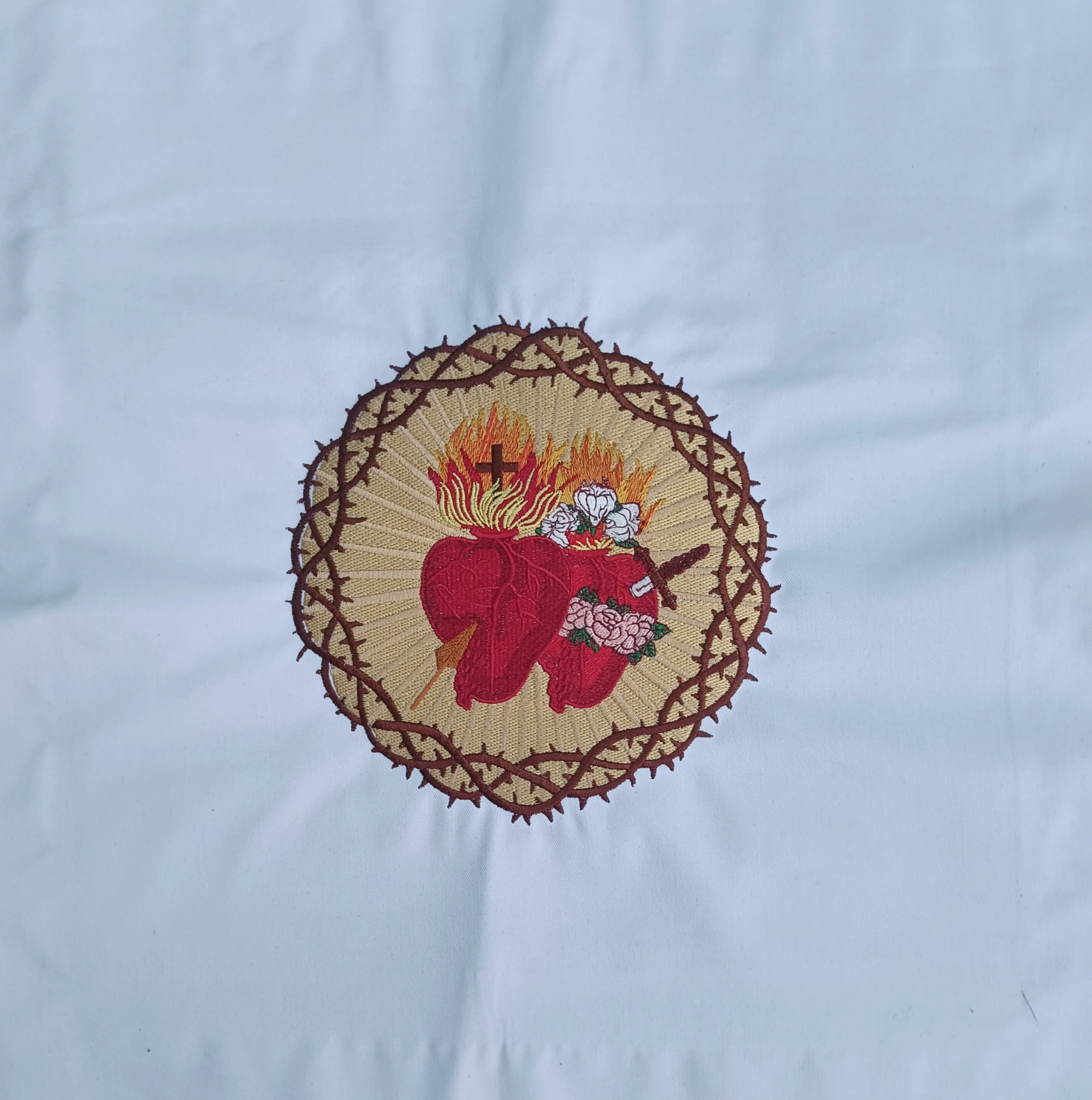 Sacred Heart of Jesus, Immaculate Heart of Mary, Orphrey, Vestment making, sew on patch, embroidered badge, embroidered, Jesus - Image 3