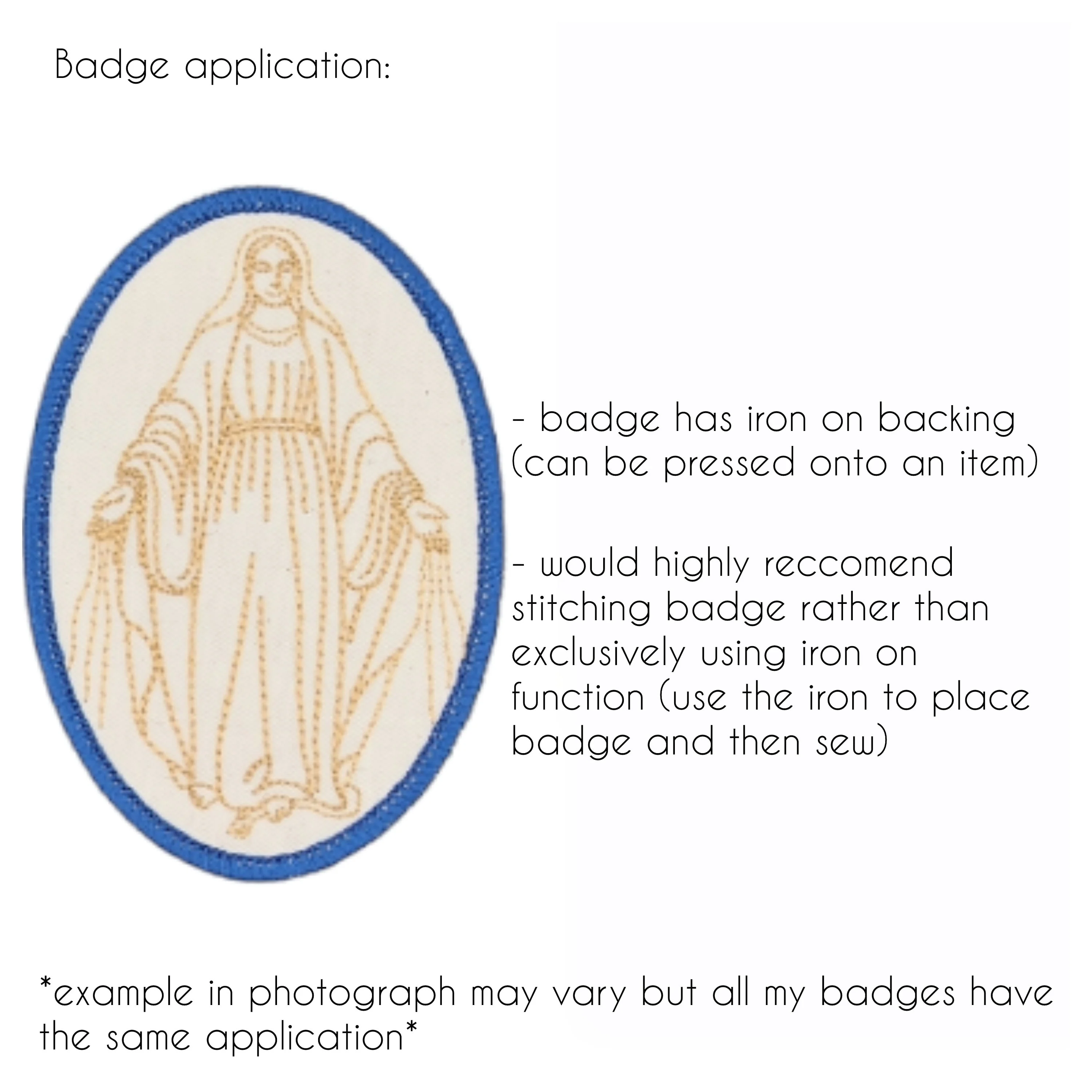 Sacred Heart of Jesus, Sacred Heart badge, religious patch, iron on badge, sew on patch, embroidered badge, embroidered patch, pilgrimage - Image 3