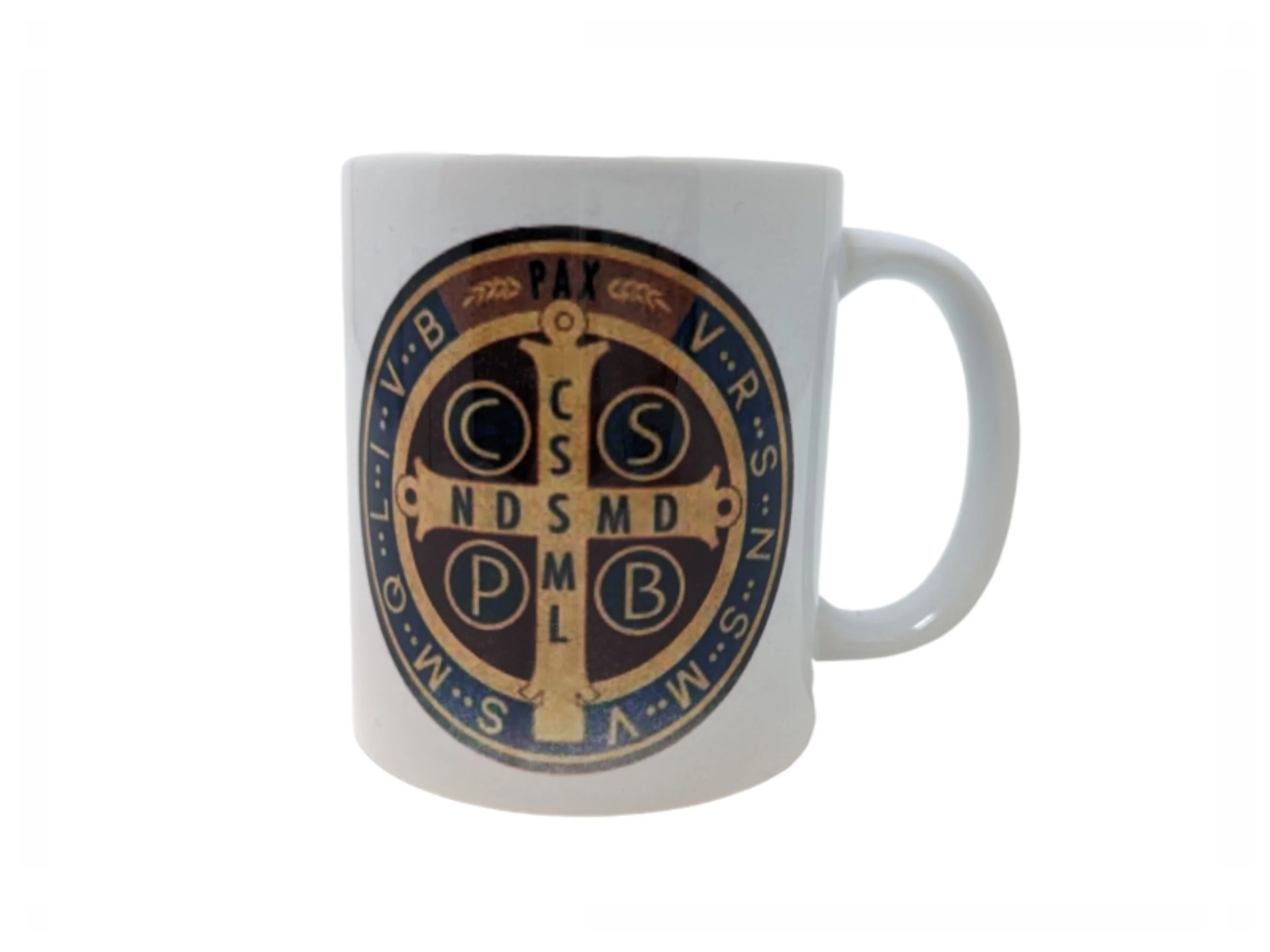 Saint Benedict, Colour, St. Benedict medal, Catholic Mug, Catholic gift, Stocking stuffer, Baptism, Holy Communion, Confirmation, Present - Image 3