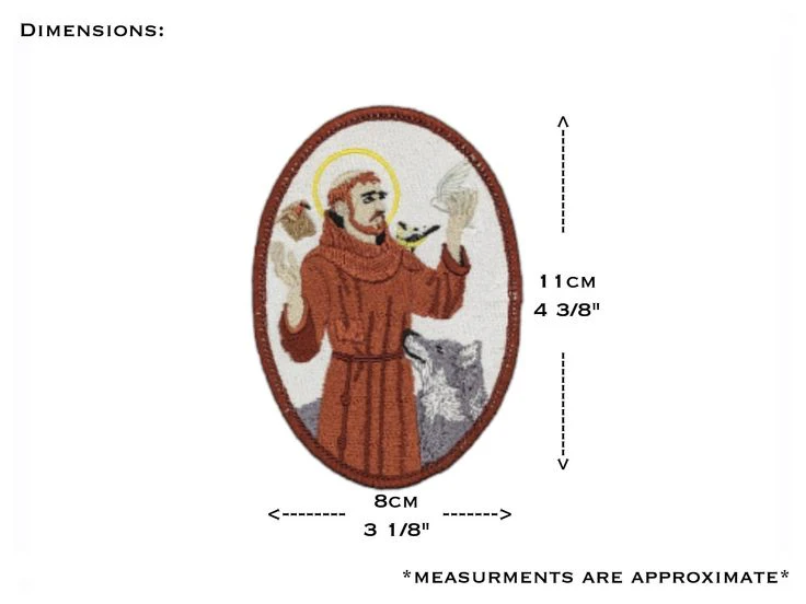 St Francis of Assisi badge, religious patch, iron on badge, sew on patch, embroidered badge, embroidered patch, St Clare, pilgrimage - Image 3