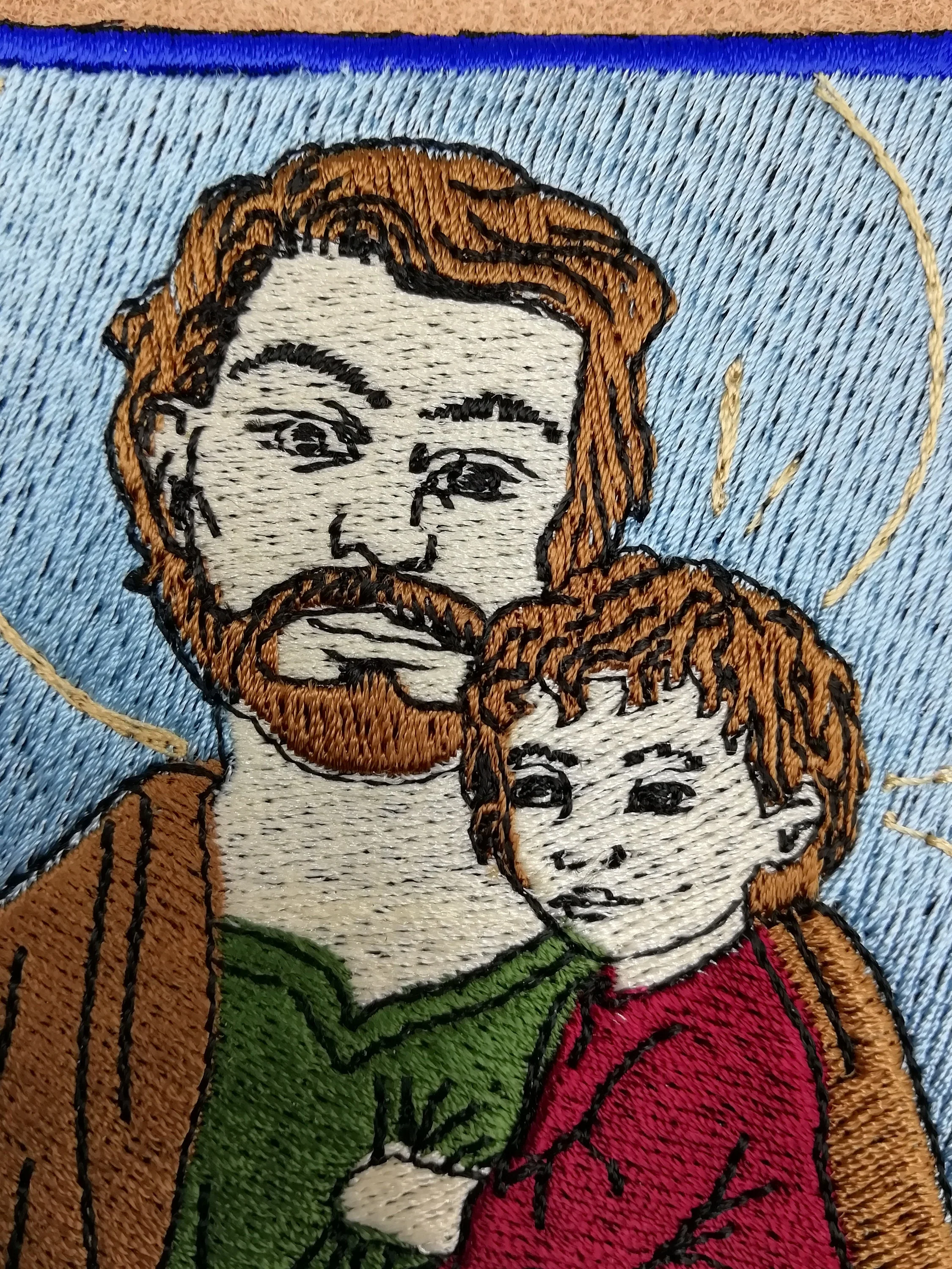 St Joseph, patch, Saint Joseph badge, embroidery, Catholic, Jesus, Catholic gift, saint gift, baptism gift, catholic saints, stocking - Image 6