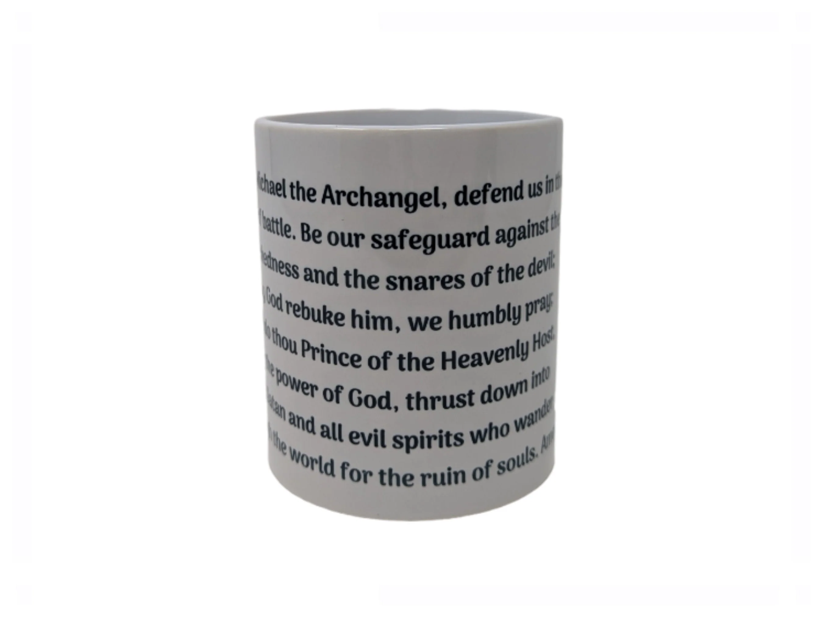 St Michael Archangel,  Prayer to St Michael, Catholic Mug, Catholic gift, Stocking stuffer, Baptism, Holy Communion, Confirmation, Present - Image 3
