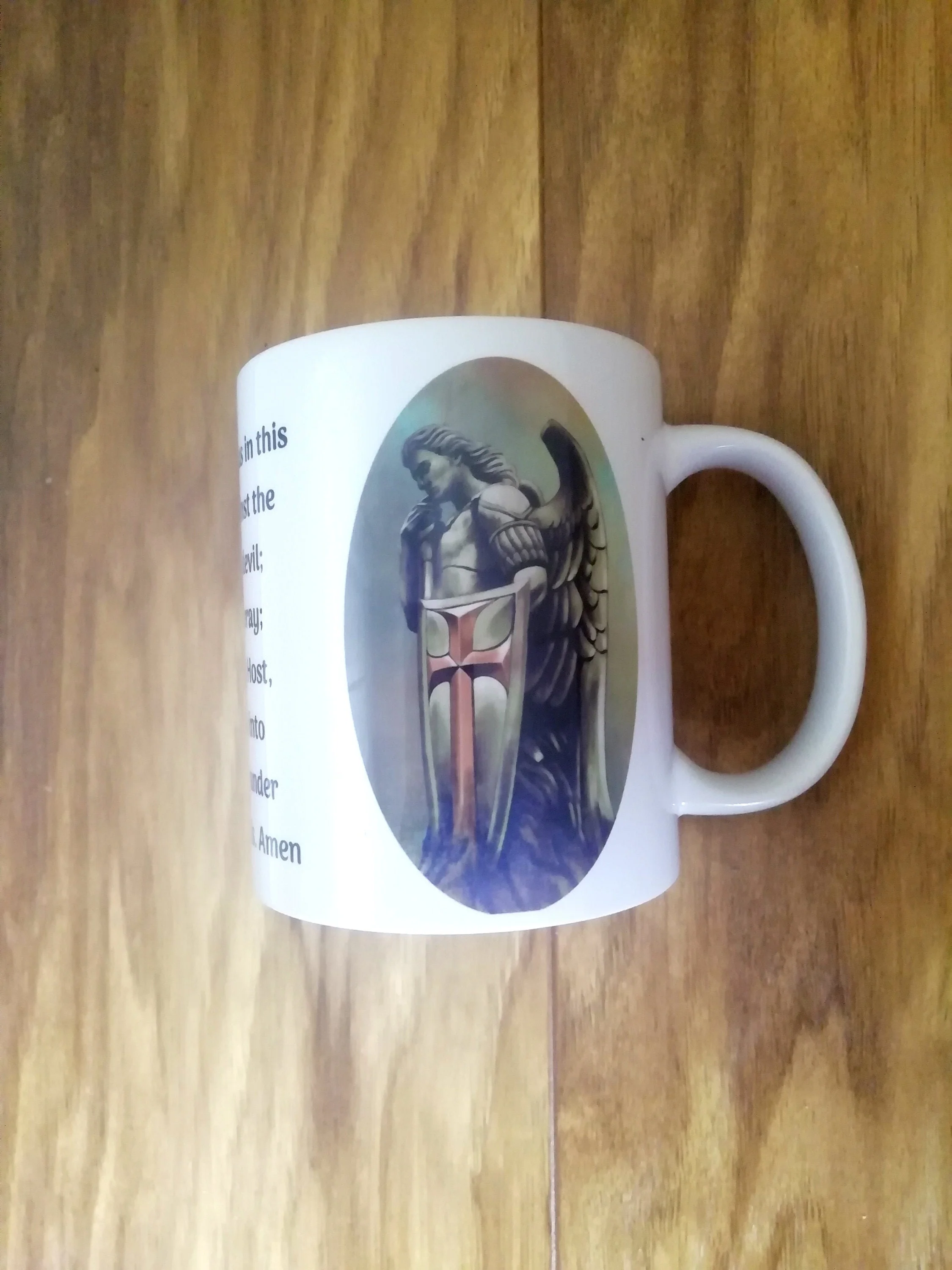 St Michael Archangel,  Prayer to St Michael, Catholic Mug, Catholic gift, Stocking stuffer, Baptism, Holy Communion, Confirmation, Present - Image 4