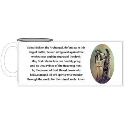 St Michael Archangel,  Prayer to St Michael, Catholic Mug, Catholic gift, Stocking stuffer, Baptism, Holy Communion, Confirmation, Present - Image 6