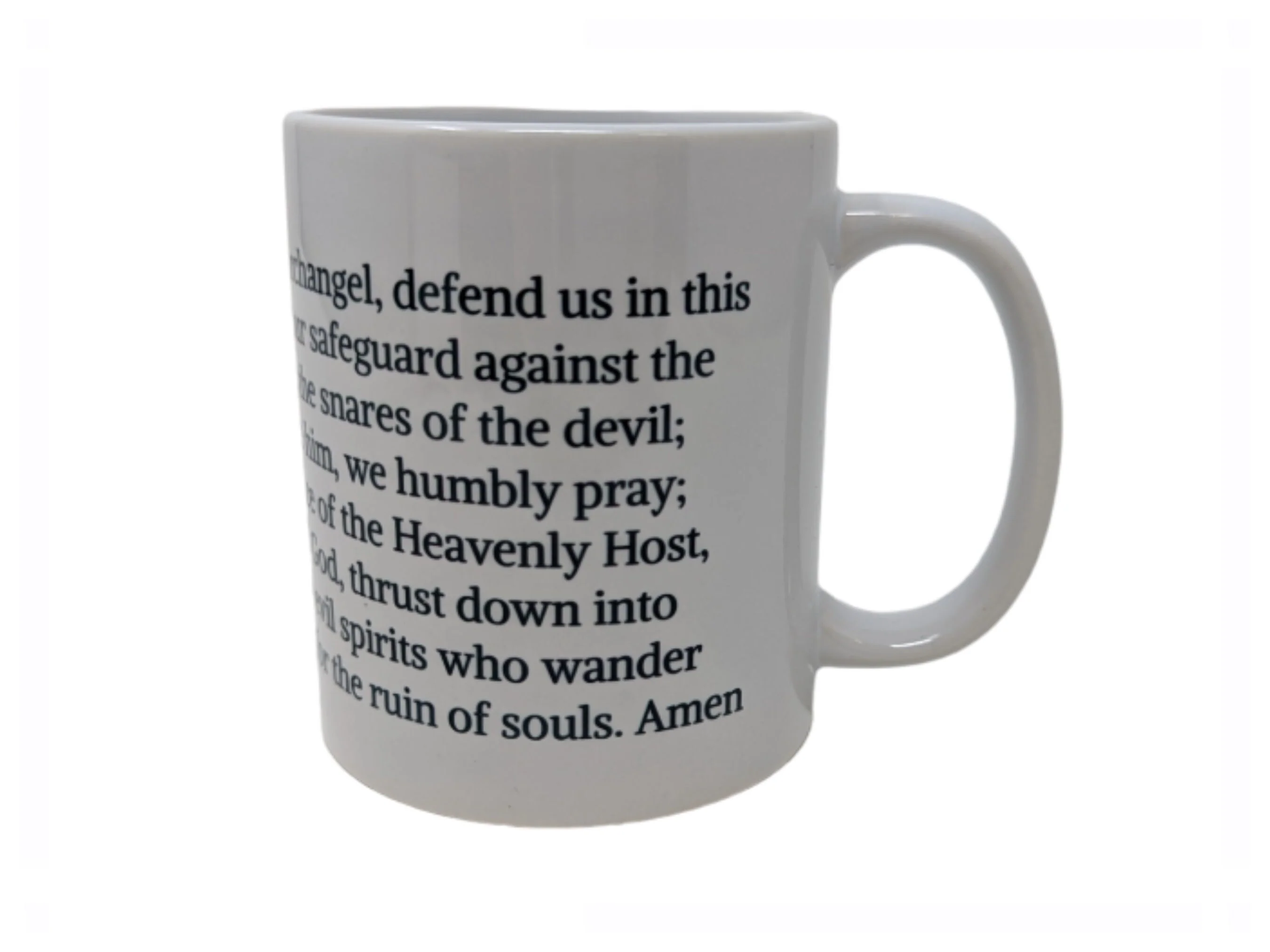 St Michael Archangel, Prayer to St Michael, Catholic Mug, Catholic gift, Stocking stuffer, Baptism, Holy Communion, Confirmation, Present - Image 3