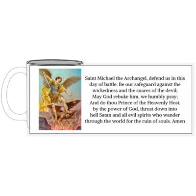 St Michael Archangel, Prayer to St Michael, Catholic Mug, Catholic gift, Stocking stuffer, Baptism, Holy Communion, Confirmation, Present - Image 6