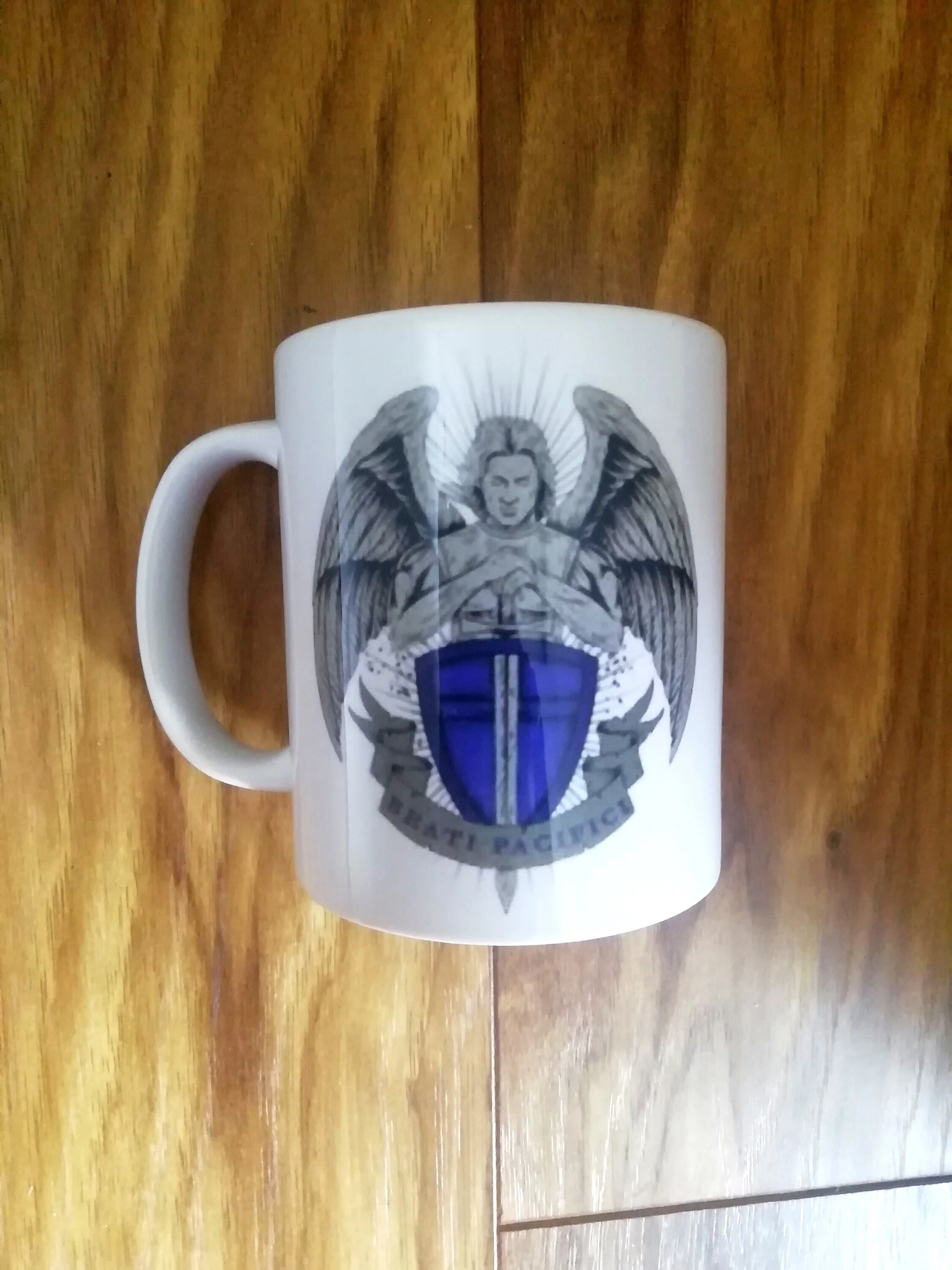 St Michael badge mug, Catholic Mug, Catholic gift, Stocking stuffer, Baptism, Holy Communion, Confirmation, Present - Image 4