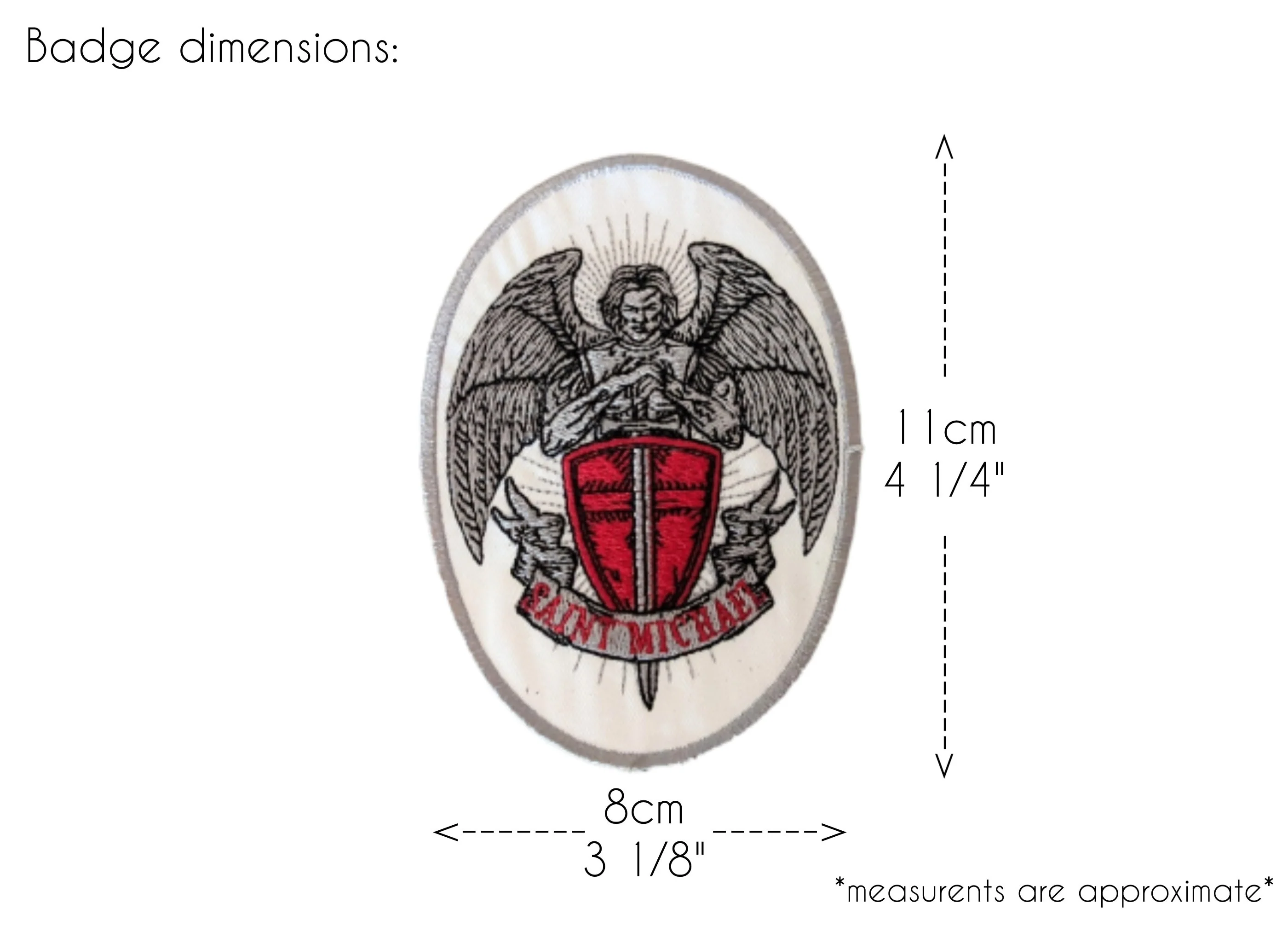 St Michael Badge, Saint Michel Icon, Archangel patch, Religious gift, sew on badge, iron on, Pilgrimadge, Patron saint of Law Enforcement - Image 3