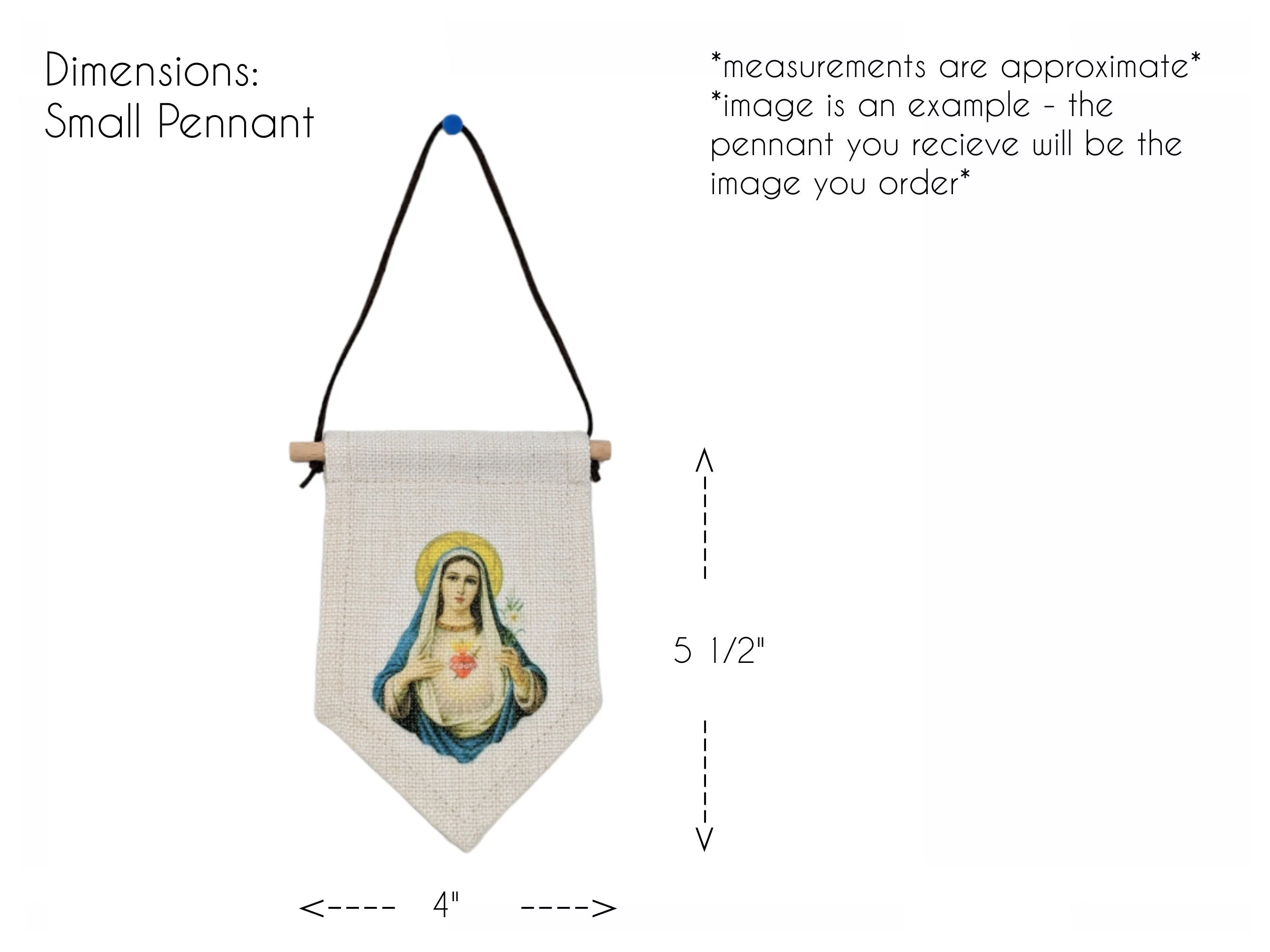 St Philomena Pennant, Mini Banner, Catholic Religious Sacramental, Devotional, Pilgrimage, Rosary, Oratory Prayer, Prayer Corner, Baptism - Image 3