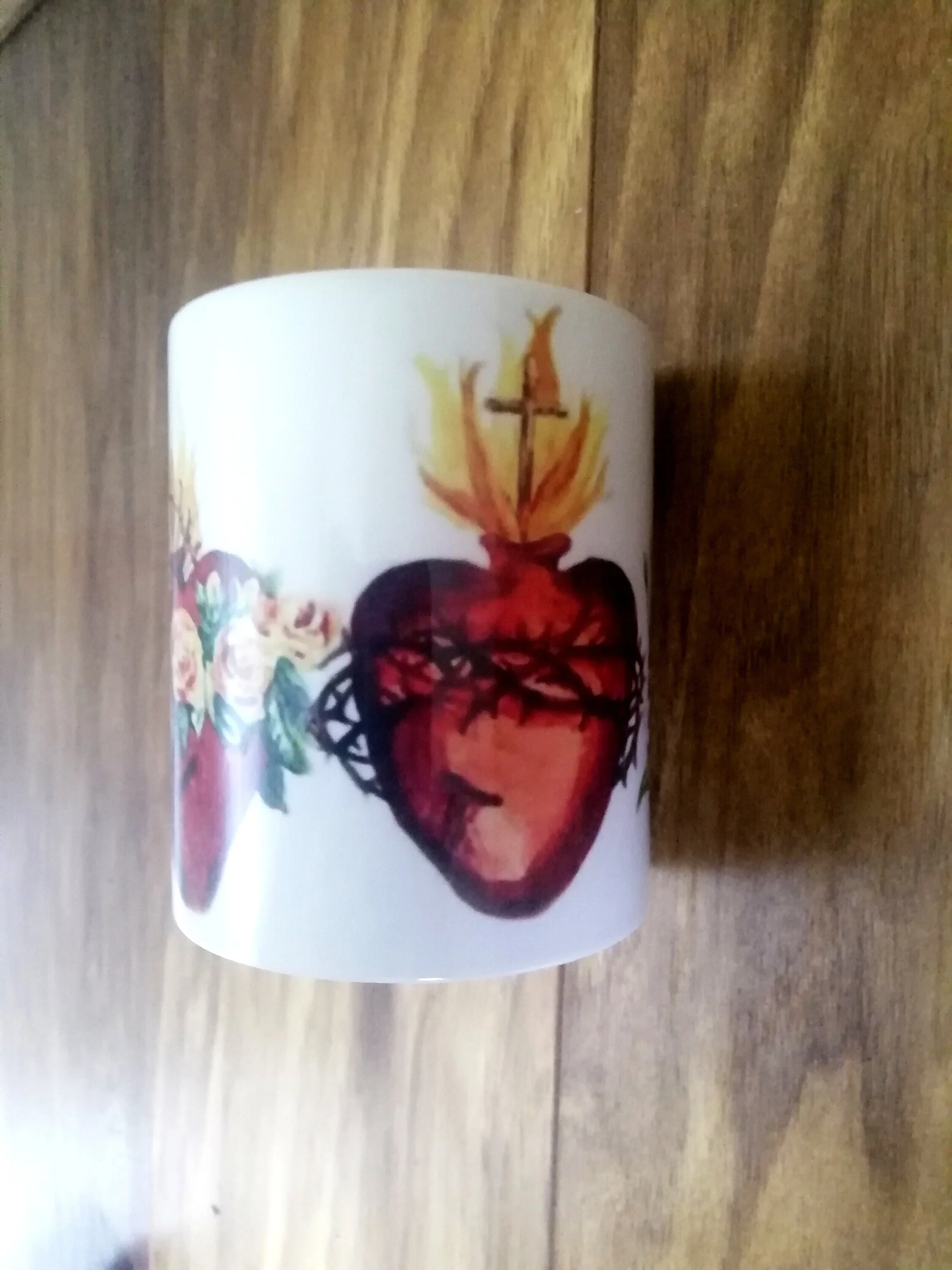 Three Sacred Hearts, Jesus, Mary and Joseph , Catholic Mug, Catholic gift, Stocking stuffer, Baptism, Holy Communion, Confirmation, Present - Image 5