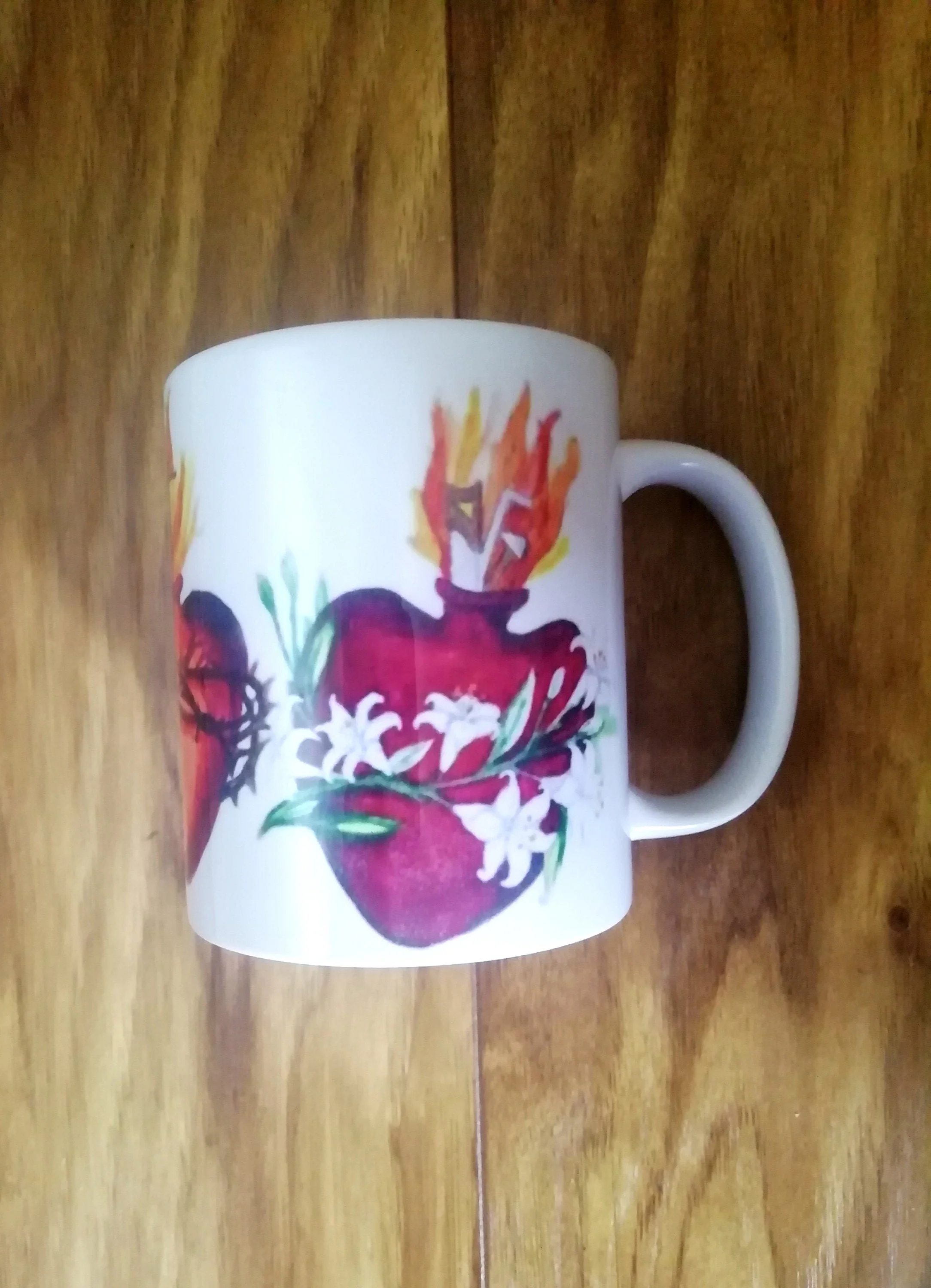 Three Sacred Hearts, Jesus, Mary and Joseph , Catholic Mug, Catholic gift, Stocking stuffer, Baptism, Holy Communion, Confirmation, Present - Image 6