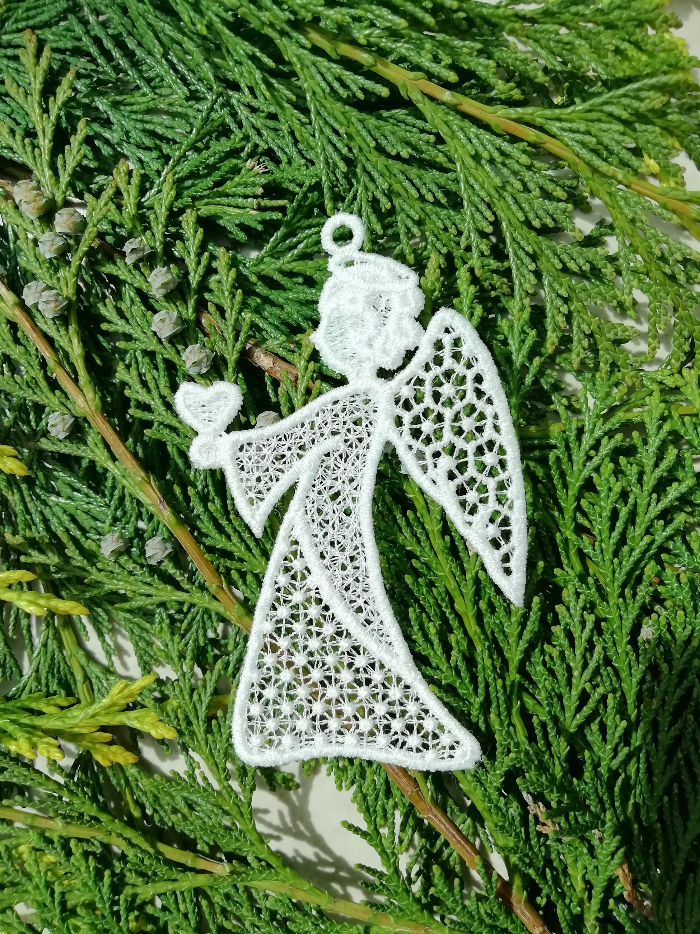 White lace Angels, angel lace ornament, christmas ornament, angel, christmas lace, christmas angel, angel ornament, free standing lace, lace - Image 10