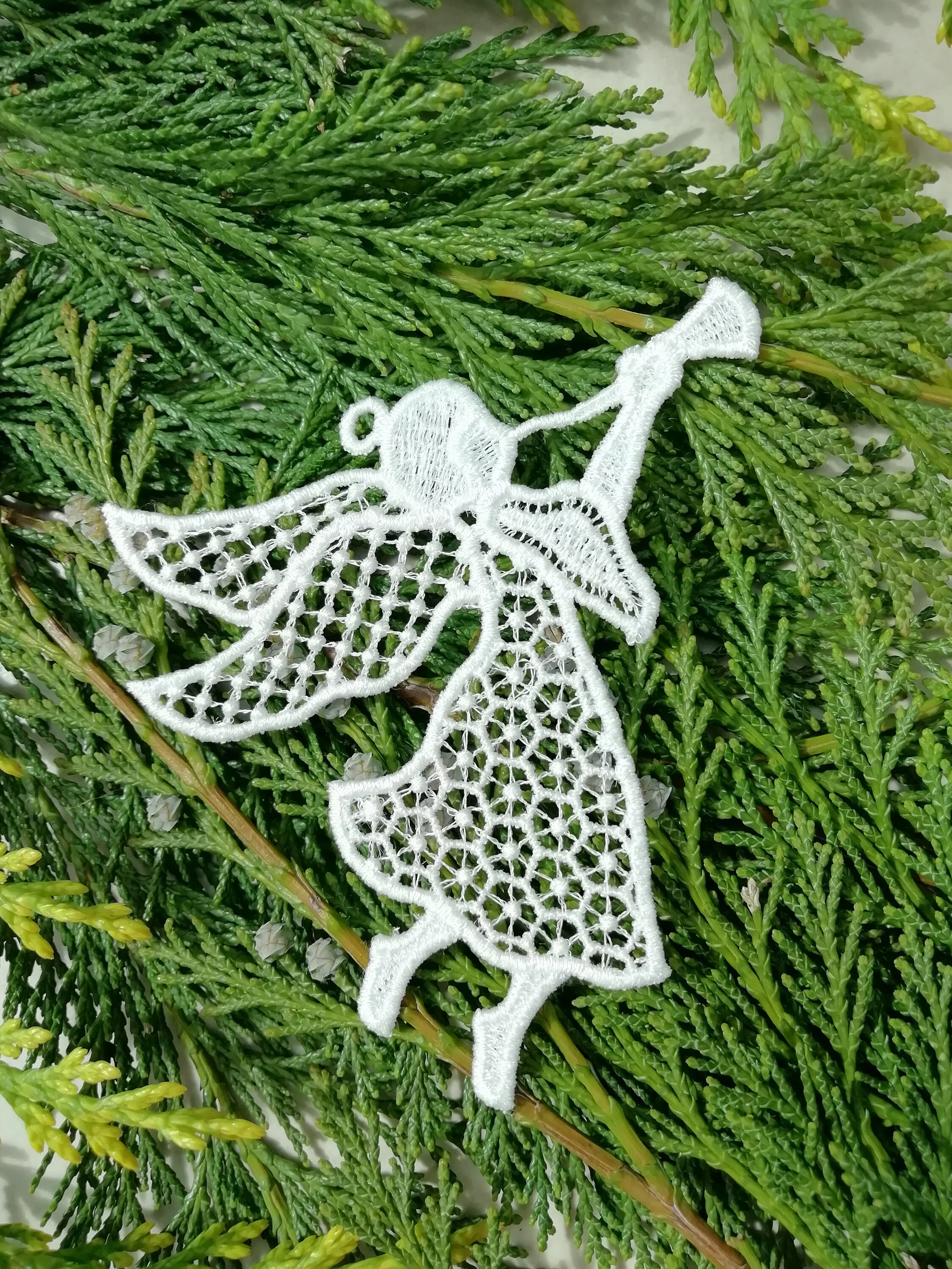 White lace Angels, angel lace ornament, christmas ornament, angel, christmas lace, christmas angel, angel ornament, free standing lace, lace - Image 7